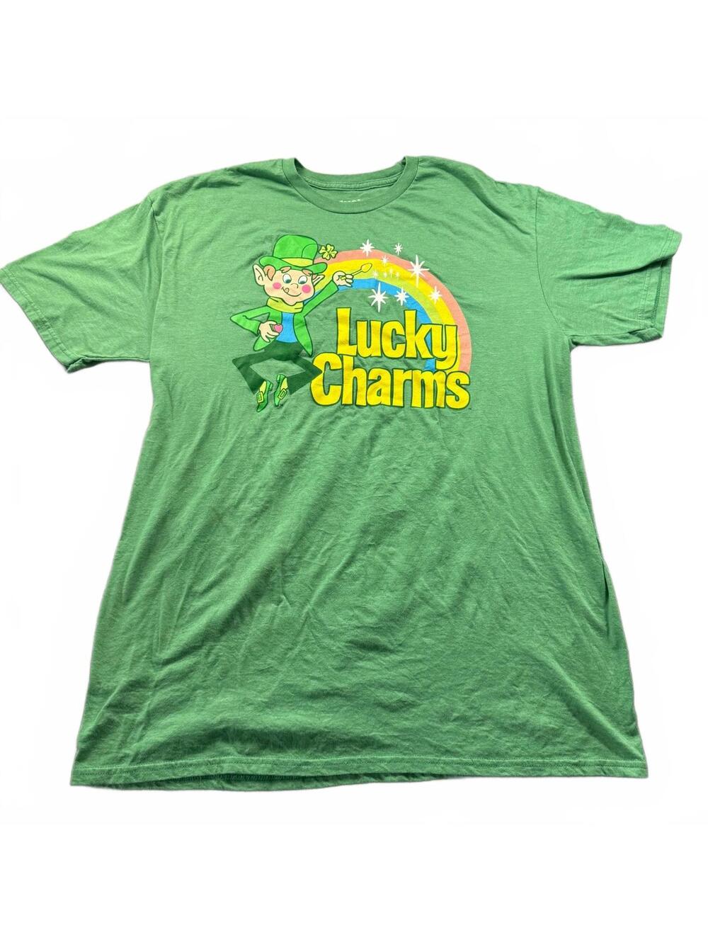 Vintage Lucky Charms Lucky the Leprechaun Graphic T-Shirt Green 2XL St. Patrick